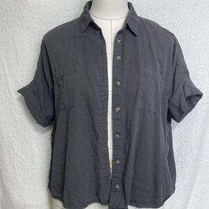 Womens Oversized Button Up Shirt
